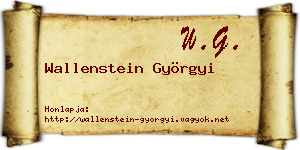 Wallenstein Györgyi névjegykártya