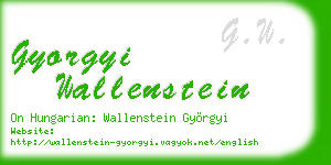 gyorgyi wallenstein business card